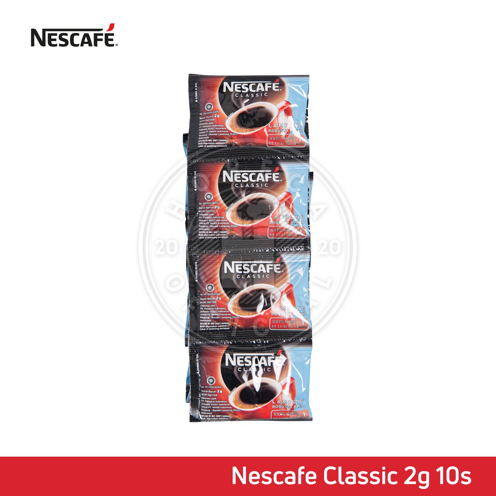 Jual NESCAFE COFFEE CLASSIC 10 sachet X 2gr / KOPI TANPA AMPAS 10 pcs X