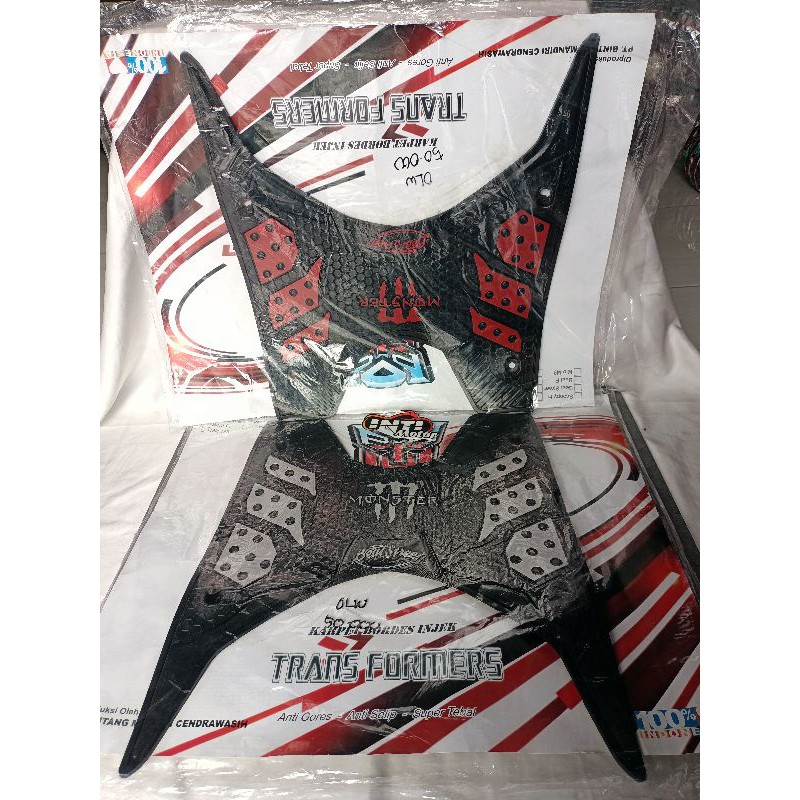 Karpet Motor Beat Fi ESP Injeksi NEW 2017 2018 2019 Beat Street Silver Merah Alas pijakan Monster