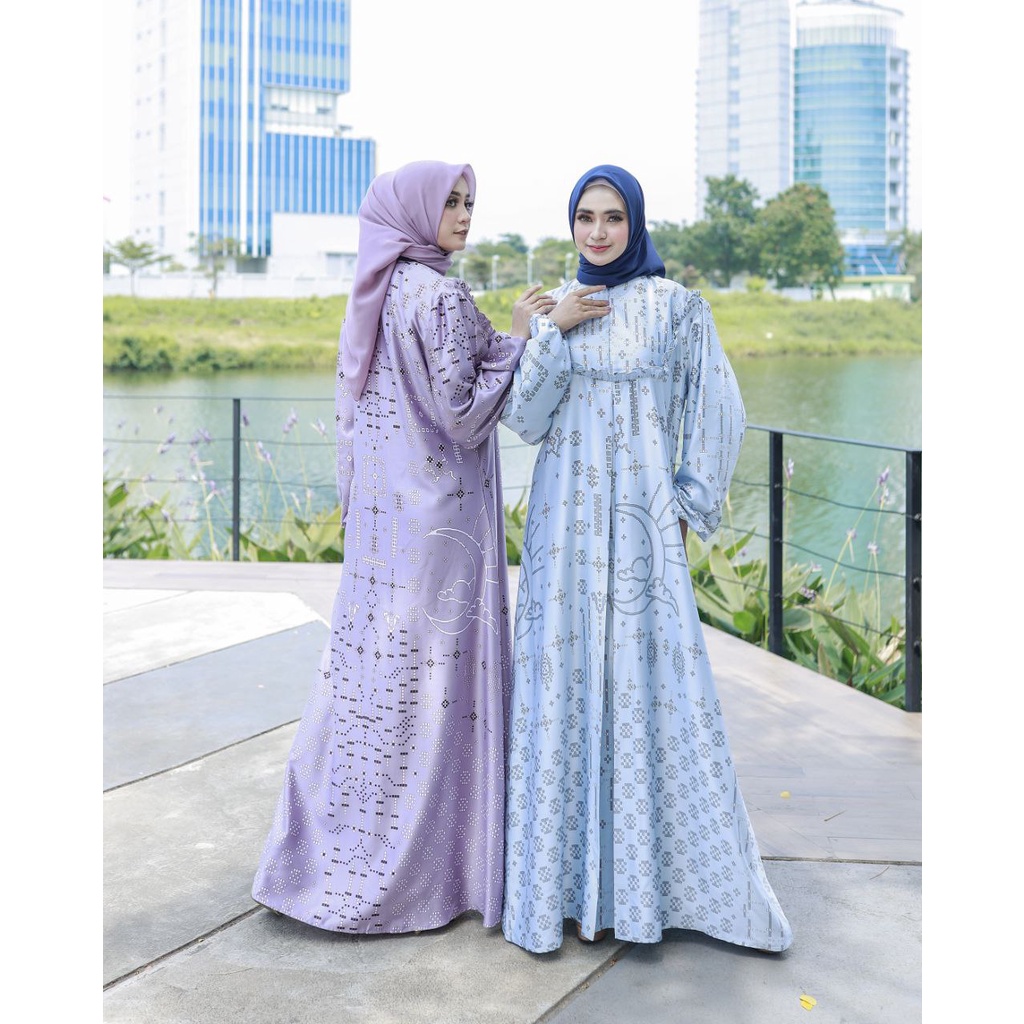 Dress Zulina Maxi motif / Maxmara silk lux / baju wanita / Pakaian Muslim / Fashion Wanita Muslimah