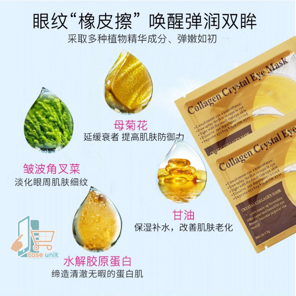 RT24 MASKER MATA CRYSTAL COLLAGEN GEL EYE MASK GOLD MOISTURIZING ANTI AGING PENGHILANG KANTUNG MATA PANDA CS3544