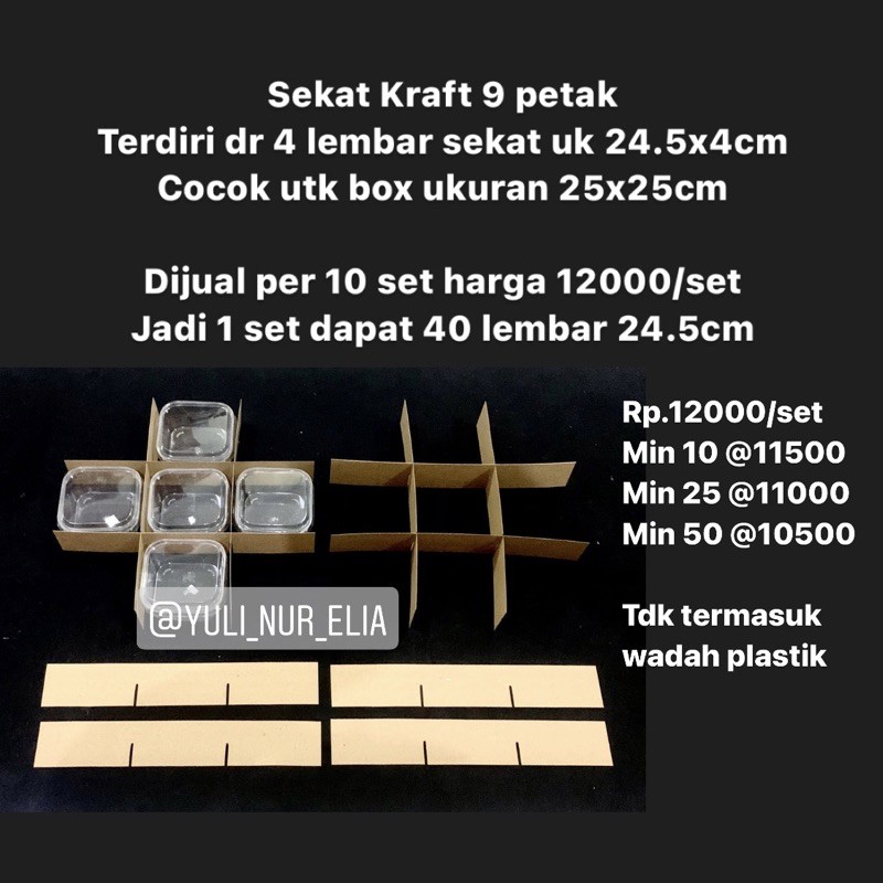 

Sekat Kraft 9 petak muat box 25x25cm