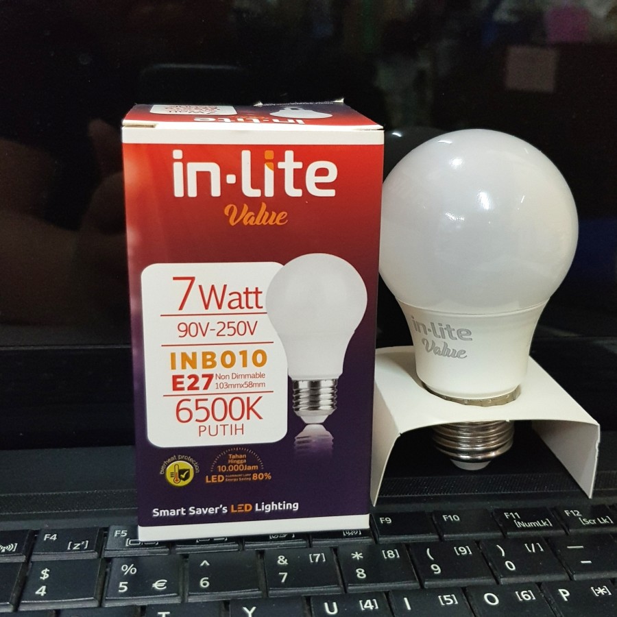 [PROMO] Lampu Led In-Lite Value 7Watt INB010 Nyala PUTIH