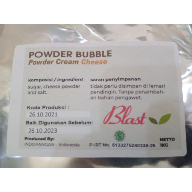 Jual Powder Cream Cheese Bubuk Minuman Foam Cheese 1 Kg Blast Topping Minuman Shopee 0840