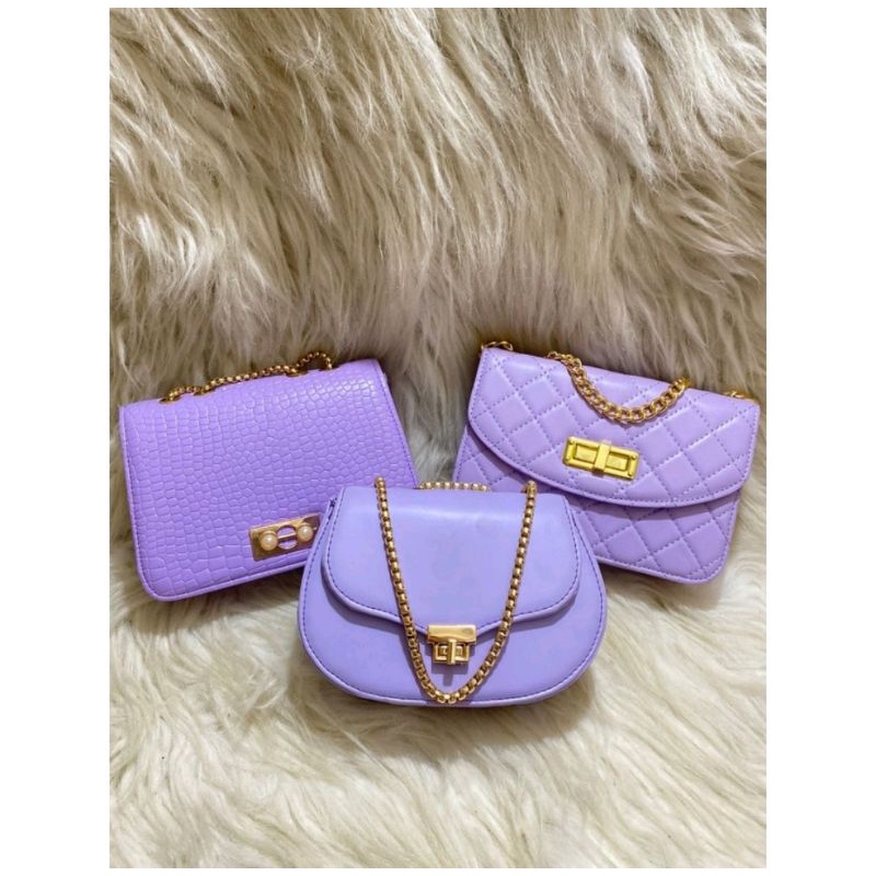 PROMO TAS WANITA MURAH WARNA LILAC BELI 1 FREE 1
