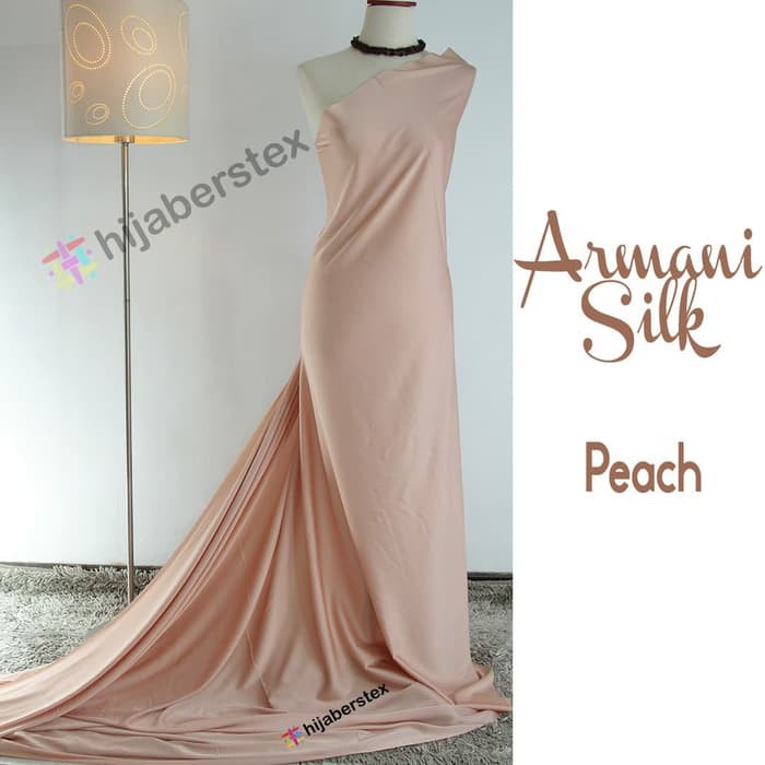Pnd153 Hijaberstex 1 2 Meter Kain Armani Silk Peach Shopee Indonesia