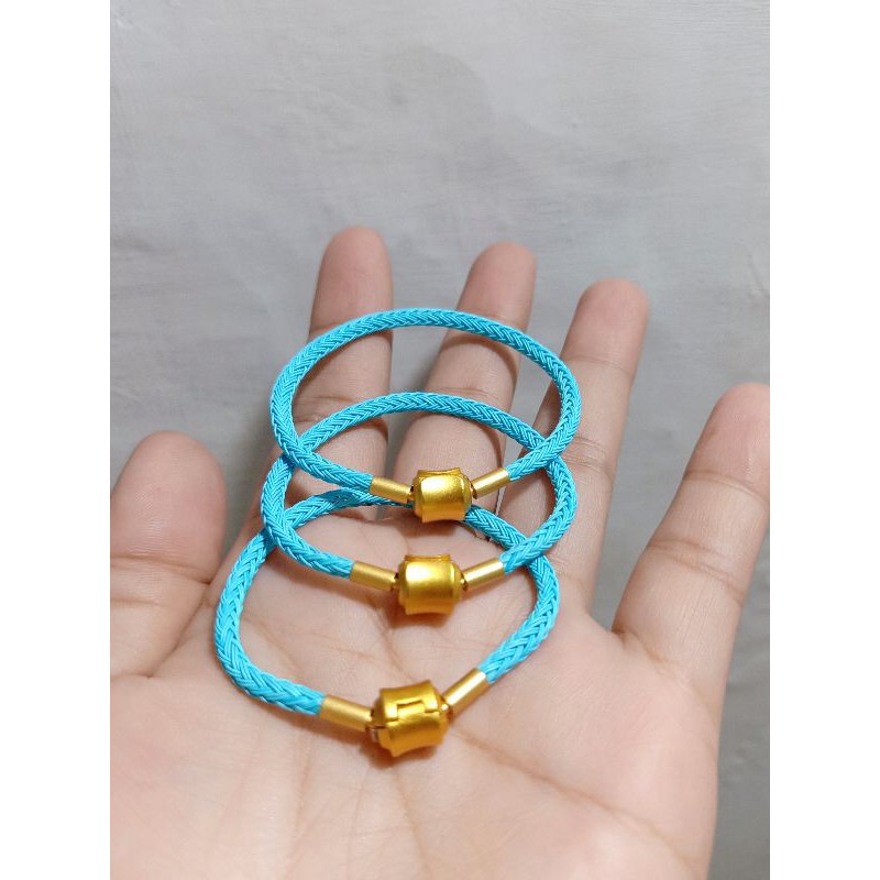 (free stoper) gelang kawat kuncian kuning 3mm (bisa req ukuran)/gelang kawat waterproof