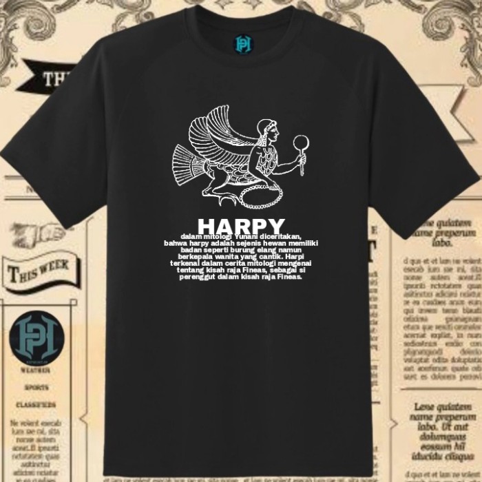 T-SHIRT HARPY MITOLOGI DEWA YUNANI KUNO KAOS TERBARU hizproject