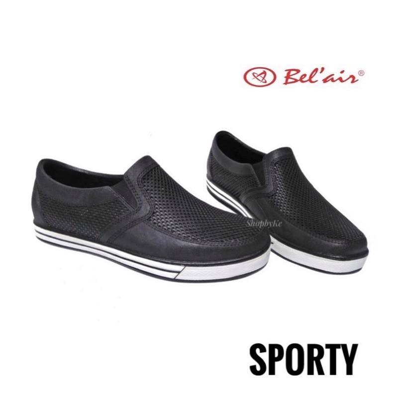 Sepatu Pria / Slip On Pria Tipe Sporty merk Bel Air Warna Hitam , Biru dan Abu Size 39-43