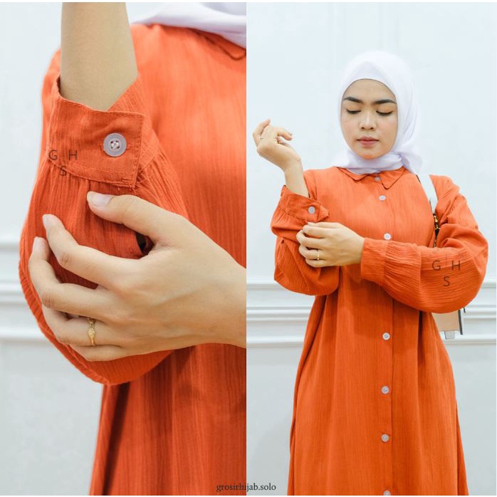 (MGA) GAMIS MIDI HARUKA DAILY MIDI DRESS CRINCLE AIRFLOW