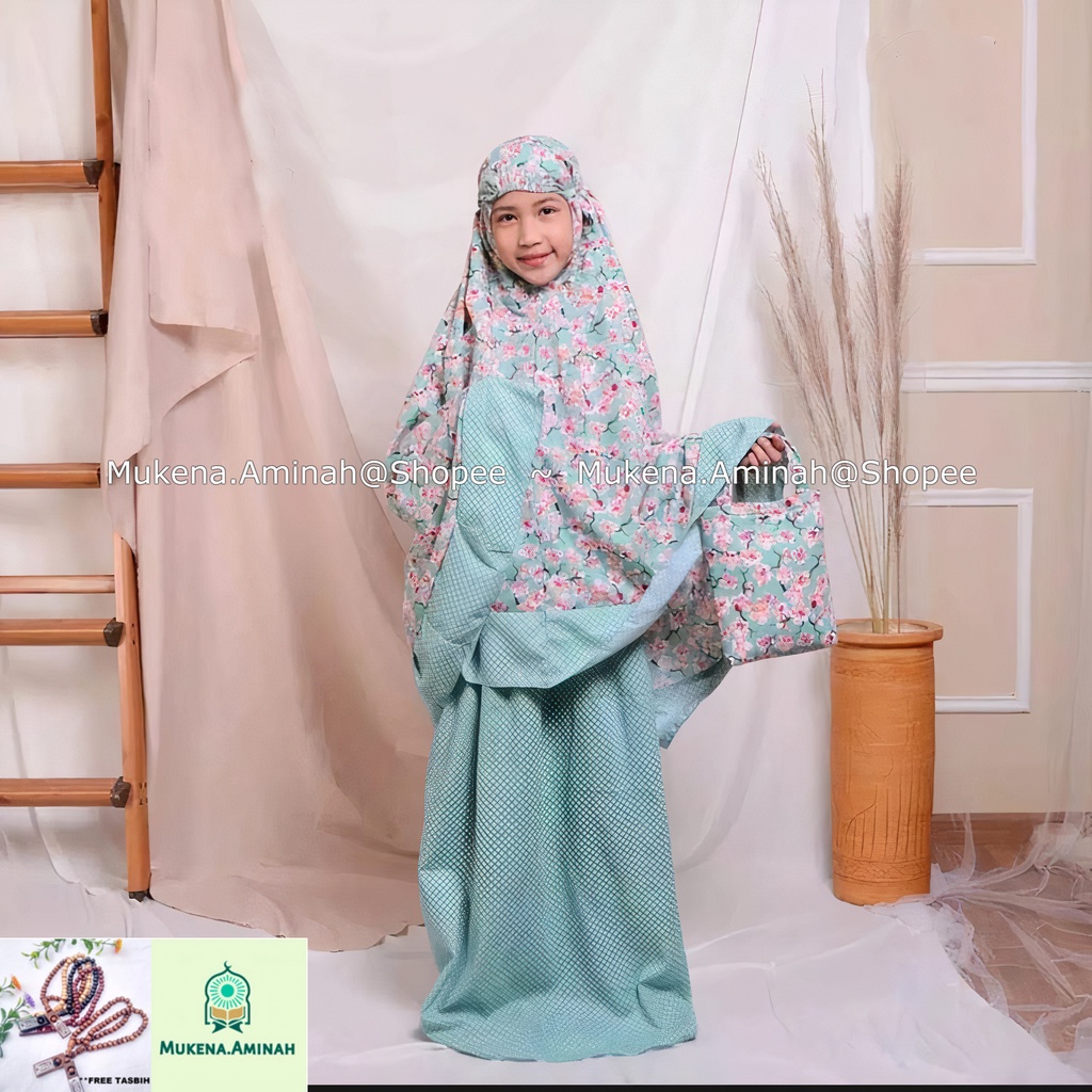 MUKENA ANAK SYAZA SAKURA SITI KHADIJAH PASTELEENA DALANOVA