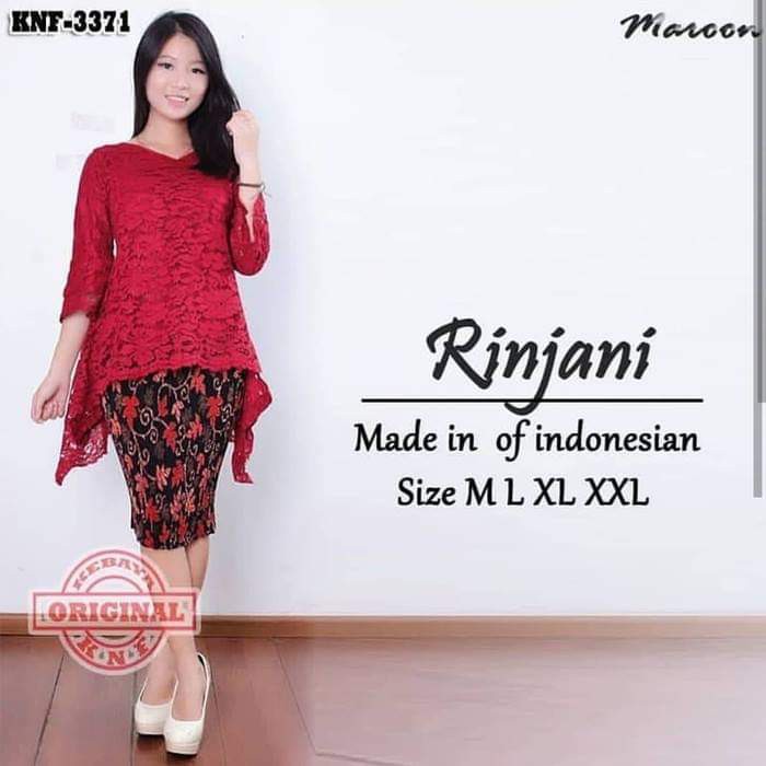 SB Collection Stelan Kebaya Rica Blouse Brukat Dan Rok Plisket Midi Jumbo Batik Wanita