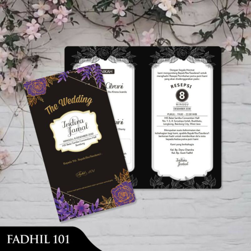 

Undangan Pernikahan Simple Elegan dan Murah Seri Fadhil 101