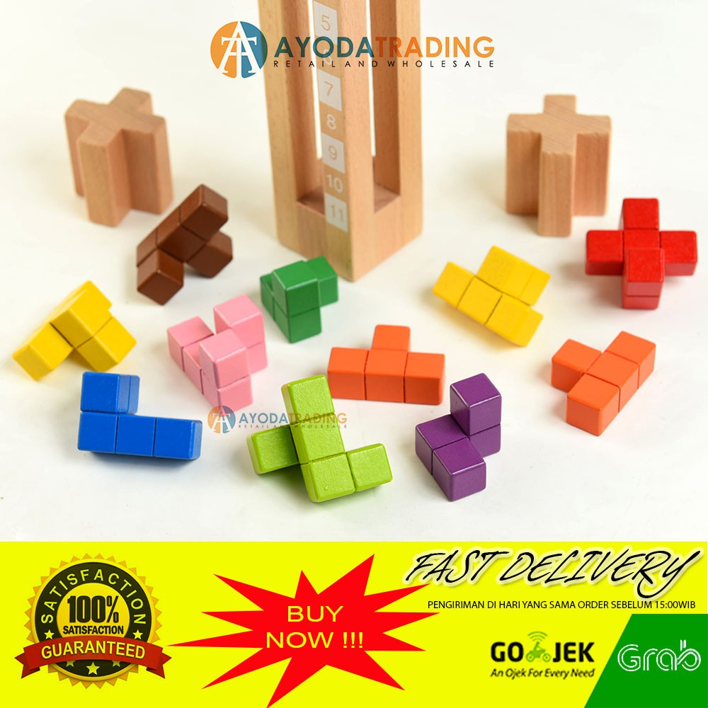 Ikuno Tower Katamino Tetris 3D Family Game Anak Jenius