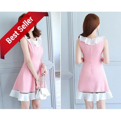 NEW Dress Import Sexy Party Mini Gaun Pesta Putih Pink Baju Korea Mermaid Wanita Murah