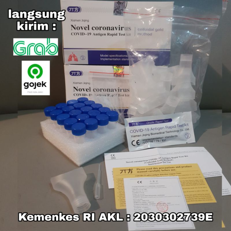 Alat Test Swab Rapid Antigen Saliva ( air liur ) Novel Coronavirus Import AKL per - BOX