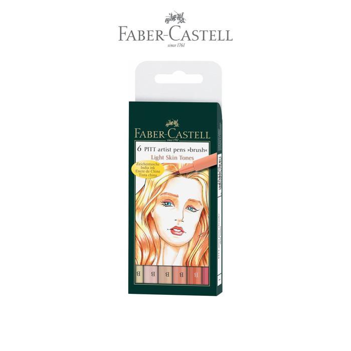 

Kaligrafi / Faber-Castell Pitt Artist Pen Brush Skin Tones 6 Wallet Murah Meriah Ready