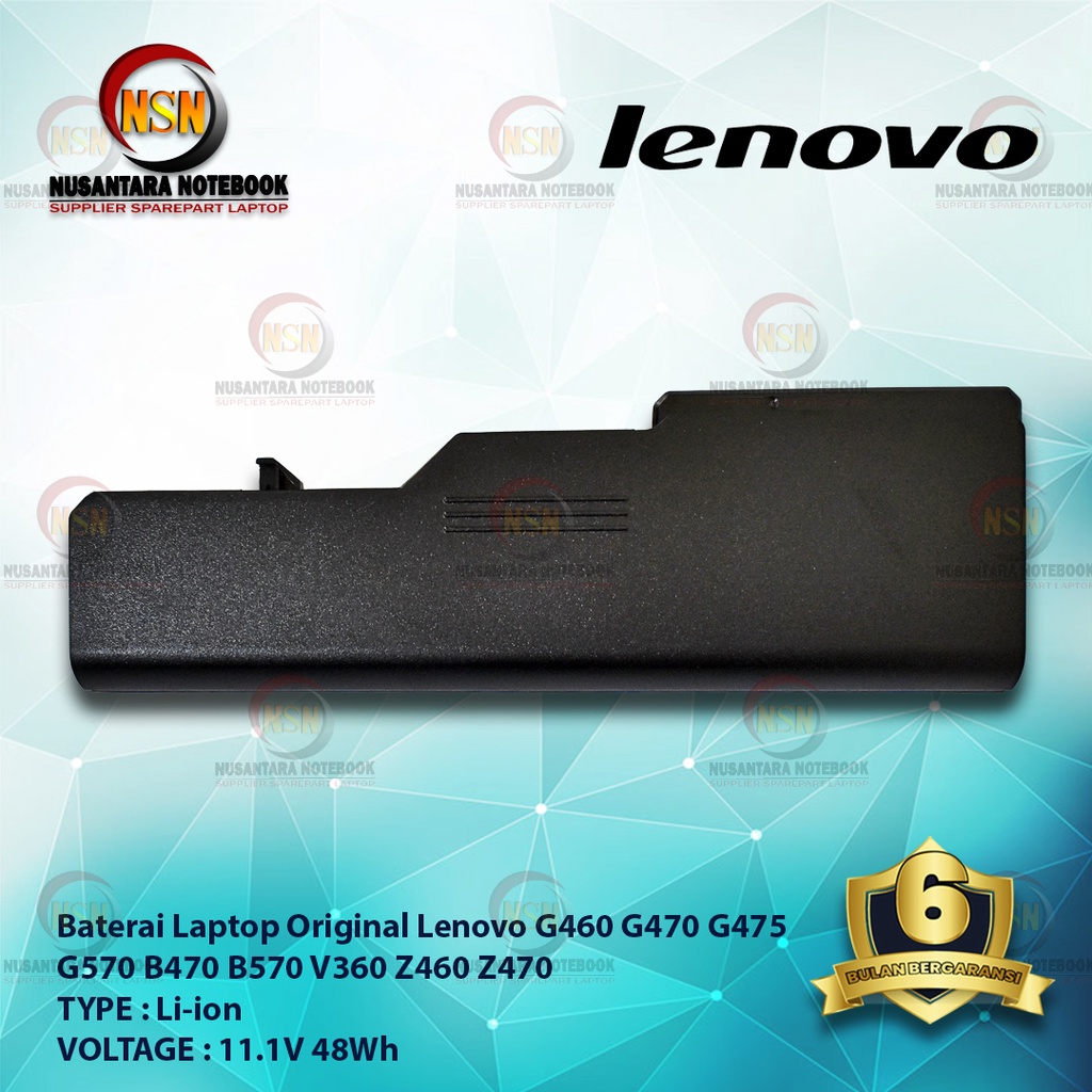 Baterai Lenovo ORIGINAL G460 G470 G475 G570 B470 B570 V360 Z460 Z470