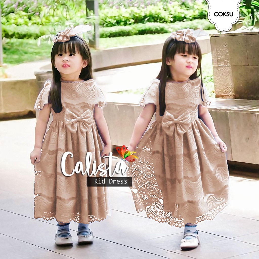 GH - BAJU DRESS CASUAL ANAK CEWEK / BAJU DRESS MUSLIM ANAK CEWEK / DRESS MUSLIM ANAK BAHAN BRUKAT / 