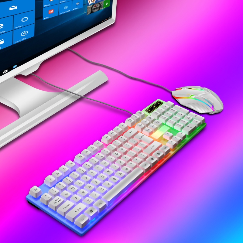 【COD】Viqoo Keyboard Dan Mouse LED Keyboard PC Komputer LDKAI 832 RGB Mechanical Gaming Dengan Kabel - G14