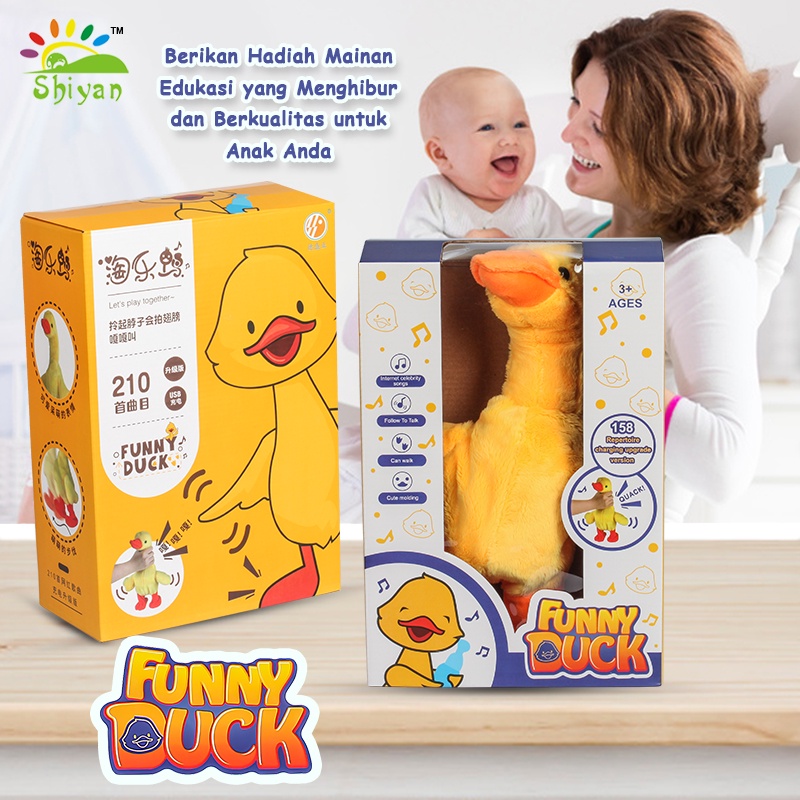 [Shiyan] mainan bebek meniru suara berbicara dengan musik talking duck musical toy