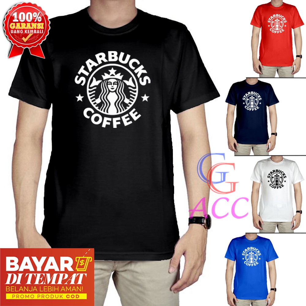 Baju Distro STARBUCKS Pendek Pria / Kaos Distro STARBUCKS Pendek Pria Bahan Katun / CottonCombed 30s