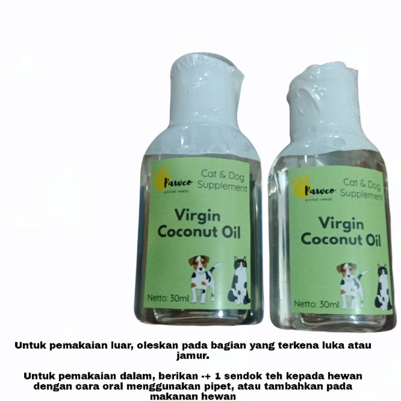 Pawco Obat Jamur Scabies Untuk Kucing Anjing Minyak VCO Virgin Coconut Oil for Cat Dog