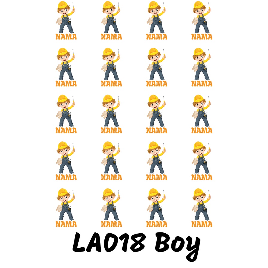 

Sticker Nama Cutting Label Waterproof Tahan Air Kid 18 (LA018)