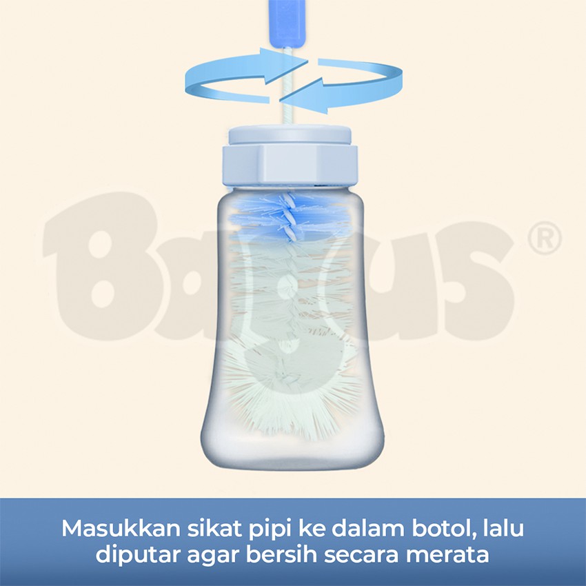 Bagus Pipi Sponge Baby Bottle Nipple Brush Set Sikat Botol Bayi 715