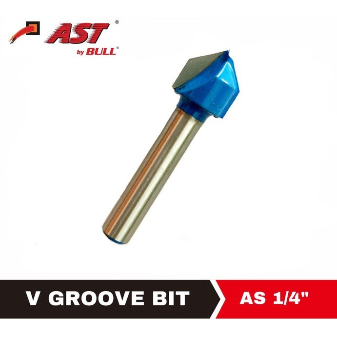 Mata Profil Vee Groove 8mm AST 1/4" - Mata Router Trimmer VeeGroove 8