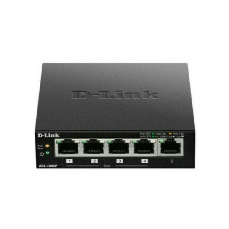 D-Link DES-1005P 5-Port PoE Switch Unmanaged Fast Ethernet