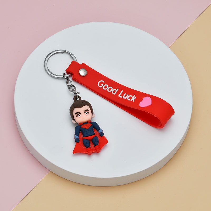 XiaoboACC Gantungan Kunci Desain Kartun Marvel The Avengers Captain America Spiderman