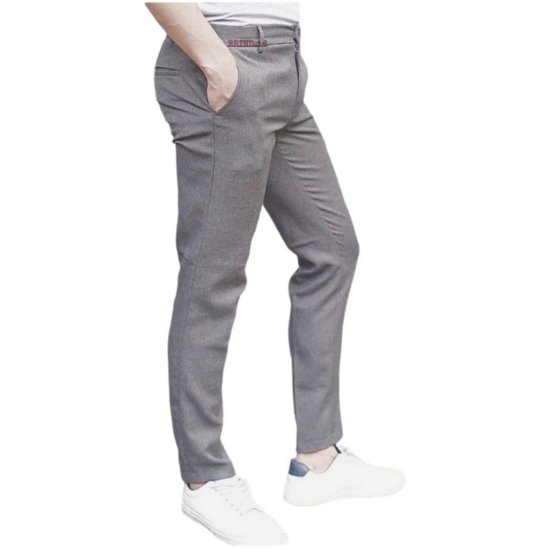 CELANA BAHAN FORMAL WOL SLIMFIT 3 VARIAN WARNA GRAY HITAM SOFT GRAY