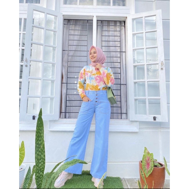 Kulot Jeans Wanita Highwaist Tebal / Kulot Jeans Nikita