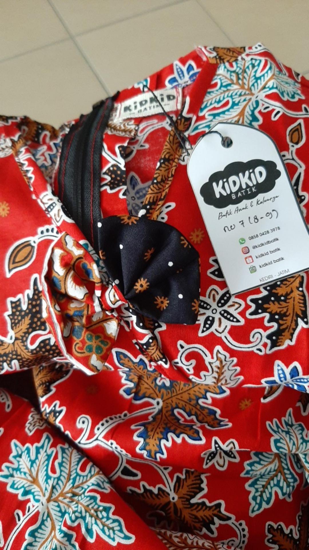Dress Batik Anak Perempuan Baju Batik Cewek Merah Katun Berkualitas Usia 0-6 Tahun Kode Dcb-15