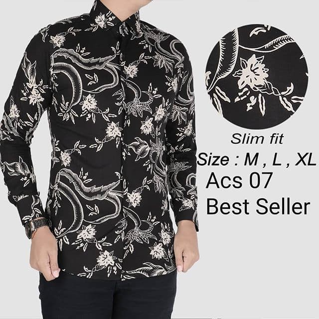 KEMEJA BATIK PRIA SLIM FIT BAJU BATIK PRIA SLIM FIT ACS07