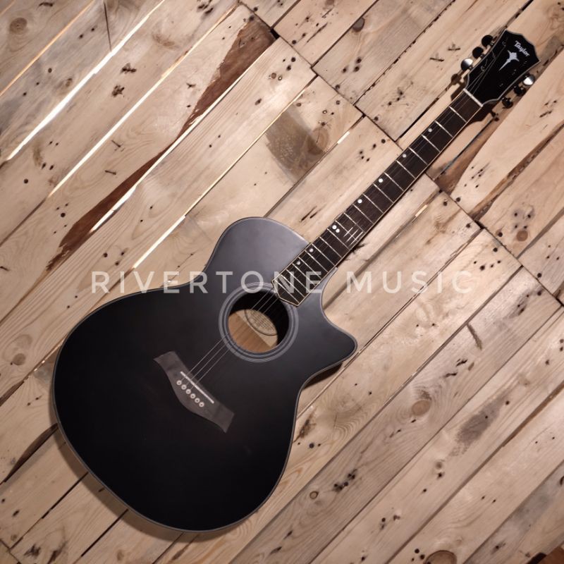 GITAR AKUSTIK TAYLOR TERLARIS HITAM DOFT