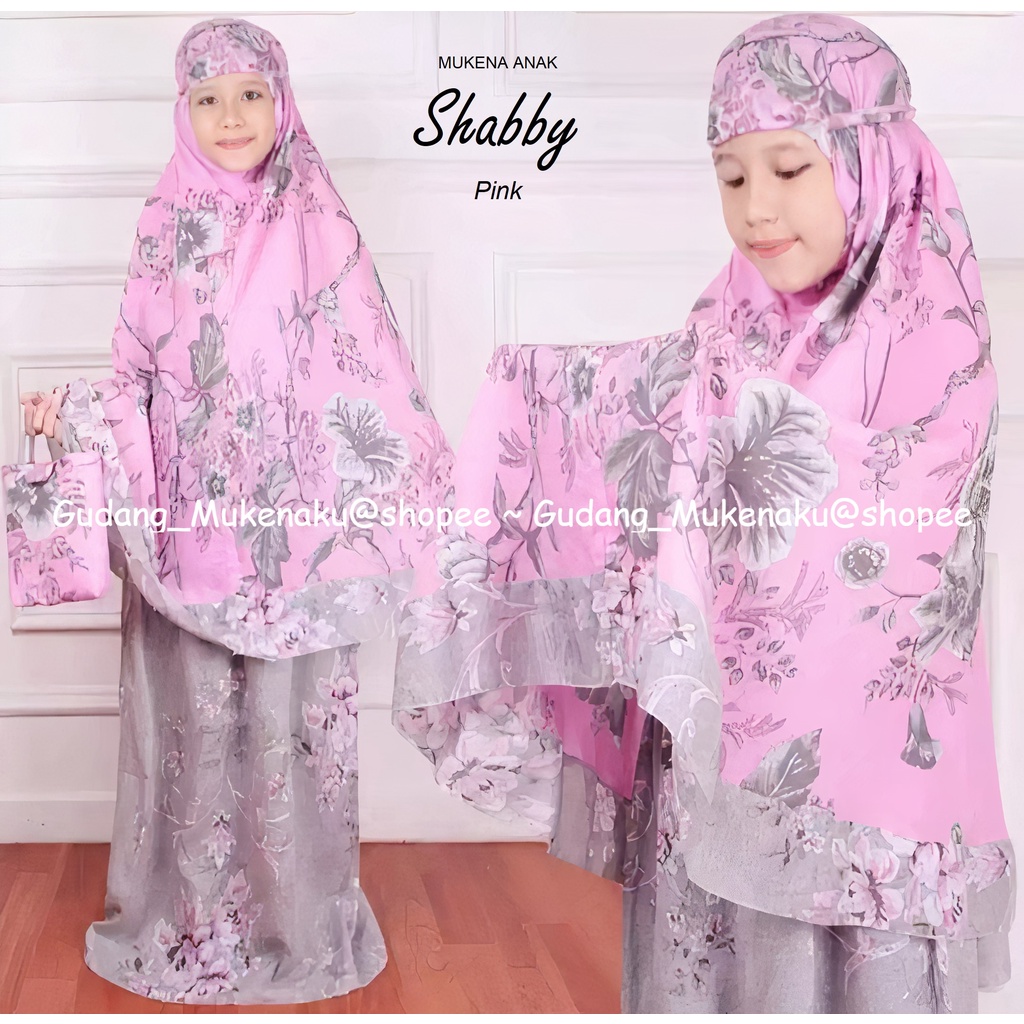 Gudang_Mukenaku Mukena Anak Shabby (estimasi 6 – 8 th) Bahan Katun Free Tas Bisa Bayar Ditempat Tujuan COD