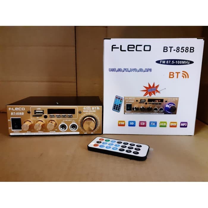 Audio Terjangkau Power amplifier Bluetooth MP3 Fleco BT 858B