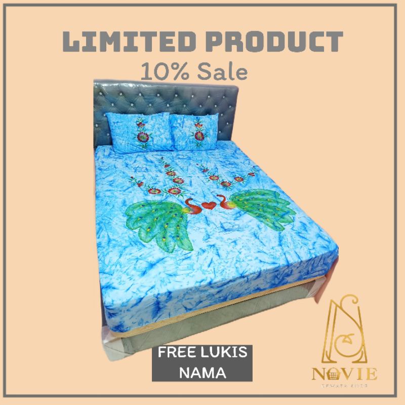 sprei merak biru