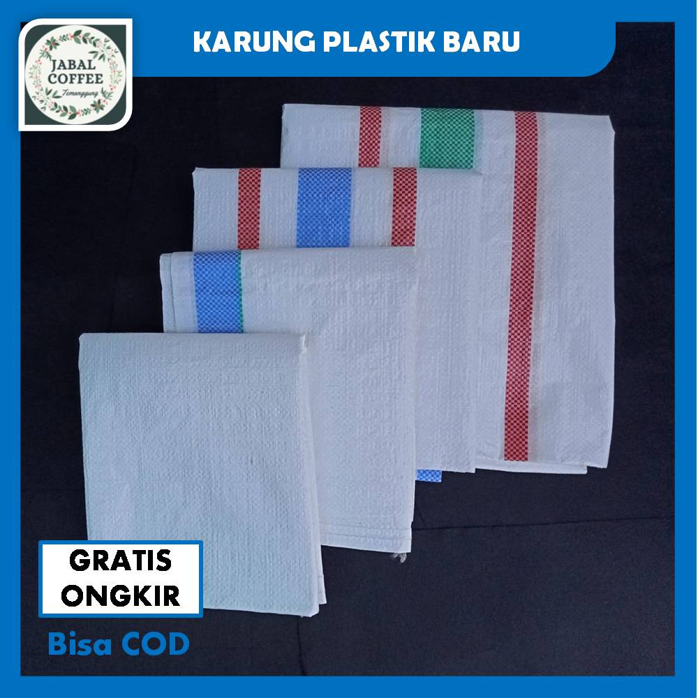 Karung Plastik Baru Ukuran 65 Cm X 105 Cm / Karung Plastik Garis Biru J116