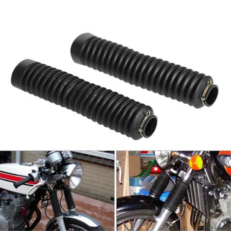 2pcs Gaiter Pelindung Fork Depan Motor Bahan Karet