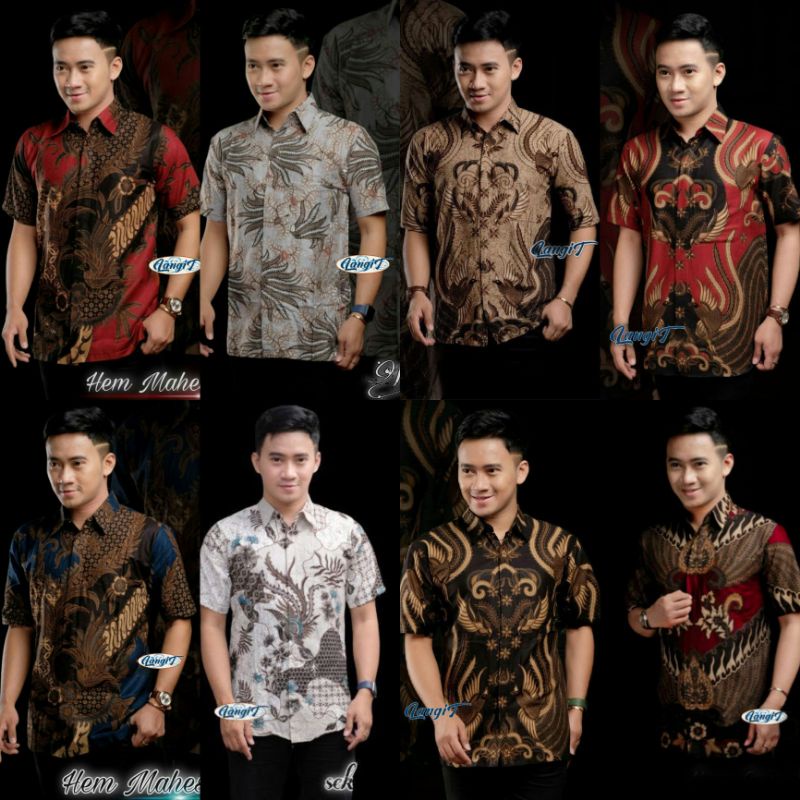 kemeja batik pria lengan pendek baju batik pria batik kantor seragam kerja ukuran reguler m.l.xl