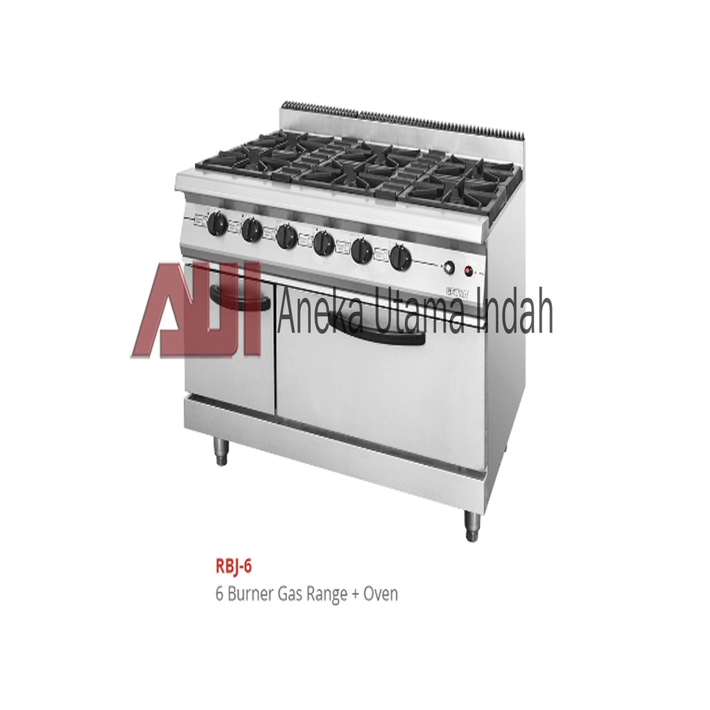 Jual Getra Rbj-4 Gas Open Burner 4 tungku dengan oven/Kompor gas 4