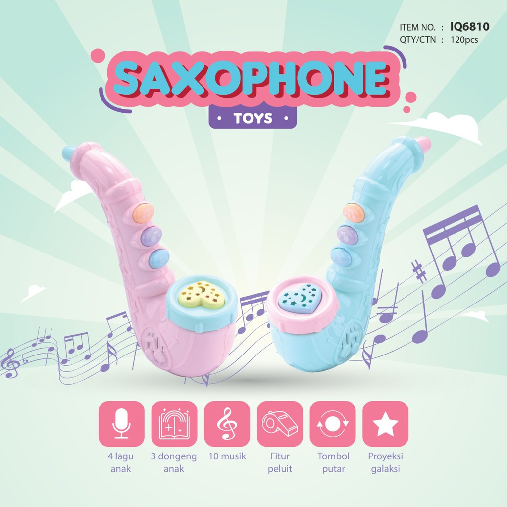 IQ Angel Saxophone Toys / Mainan Motorik Anak / Mainan Musik Terompet Bayi baby toys BPA FREE