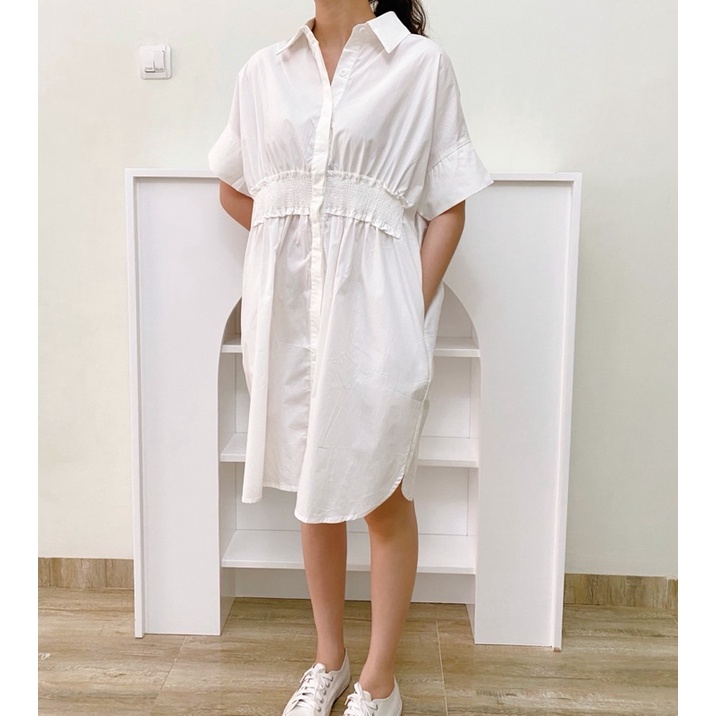 SORA DRESS | Kemeja Dress Wanita Putih Simple
