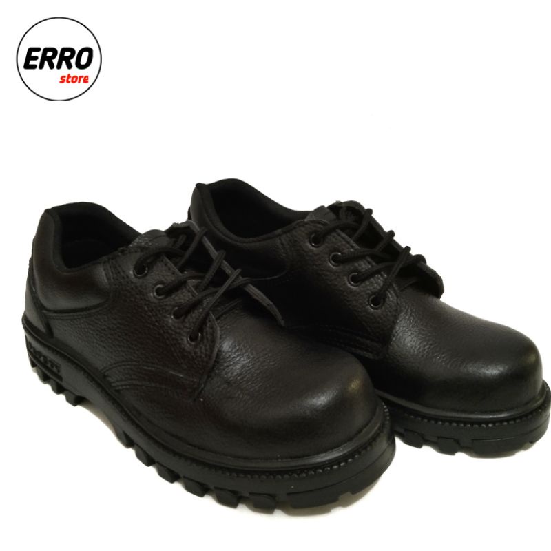 Sepatu safety pendek bertali ujung besi, safety pendek kulit , sepatu safety pendek murah , sepatu s