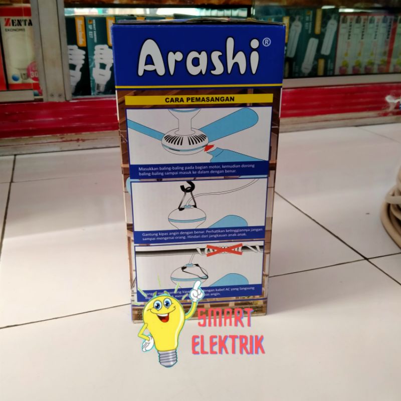 Kipas Angin Gantung Arashi Helifan 15Watt 4 Baling