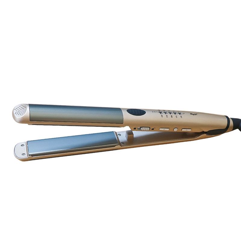 

CkeyiN 2-in-1 Dual Use Hair Straightener Flat Iron Curling Iron Hair Styling Tool HS208-GQ