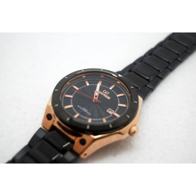 Mirage Jam Tangan Pria 7569M Black/RoseGold