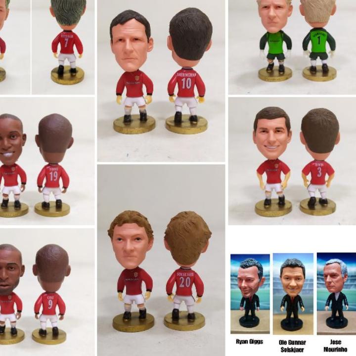 [KODE W6MQT] Figure Miniatur Pemain Bola MAN U merk Soccerwe / Kodoto Ronaldo Bruno Fernandes Greenw